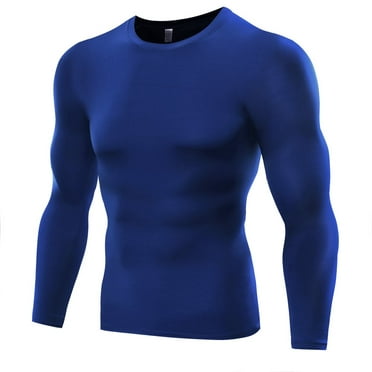 Mens Long Sleeve Compression Base Layer Shirts Tight Fit Body Armour Sports Tops
